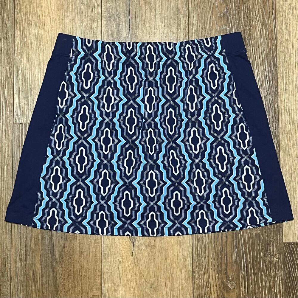 J McLaughlin Skort Women Medium Blue Catalina Geometric Golf Pickleball Tennis